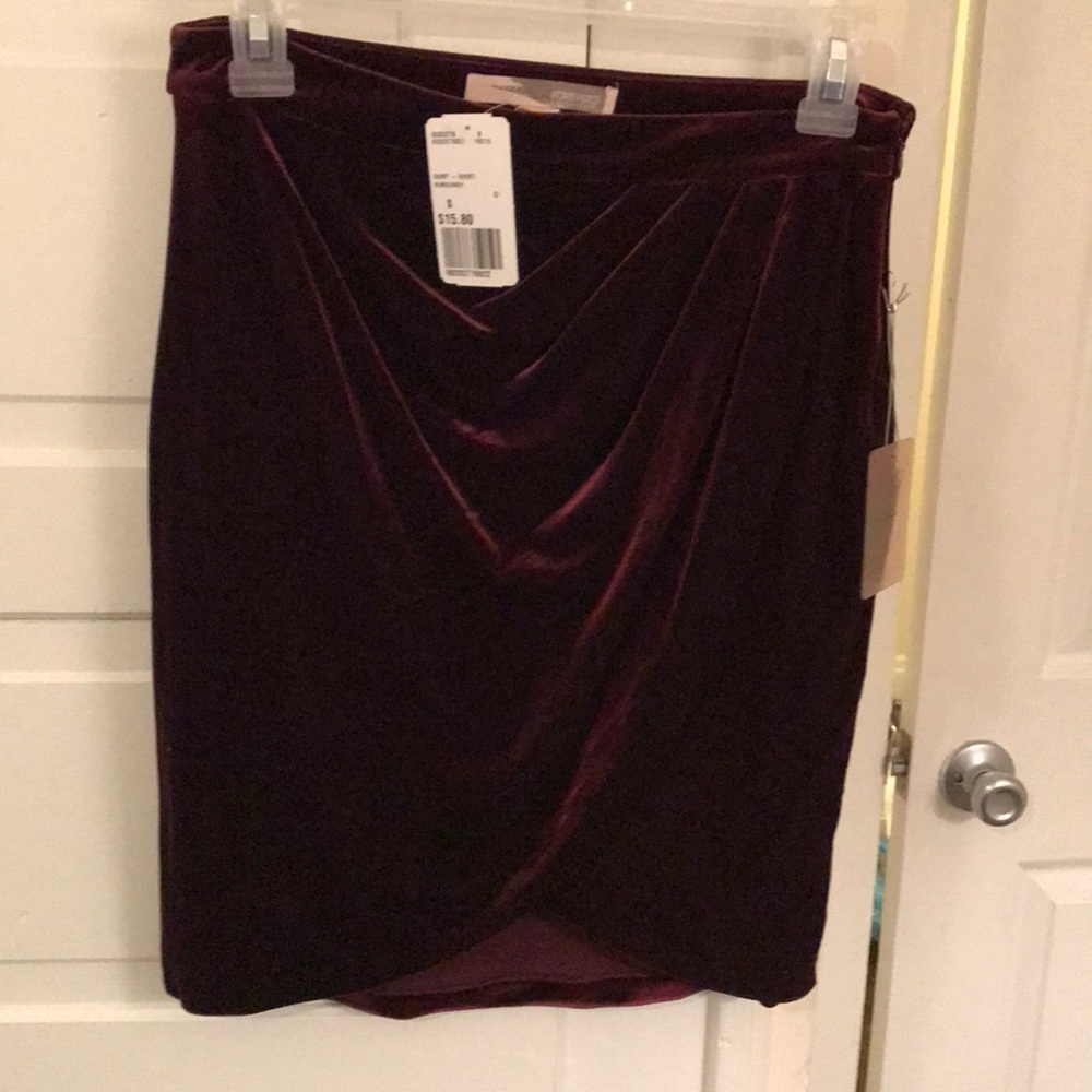 Velvet wrap skirt